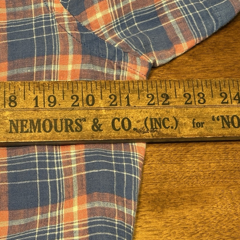 UNTUCKit 100% Linen Short Sleeve Preppy Casual Men's‎ Shirt Blue Pink Plaid Med - Picture 9 of 10